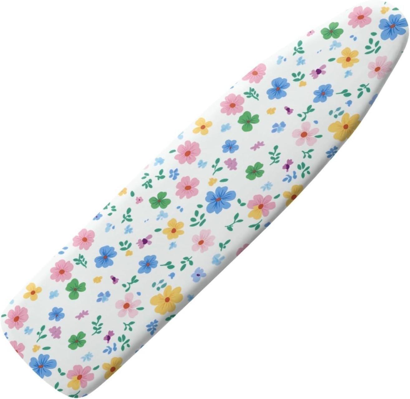 Ironing Board Cover 14x48 Blue Pink Flower Iron Board Cover with Padding Heat Reflective,Scorch Resistant Thick Padding,Snug Fit Non-Slip Nose Pocket Fastener Straps Elastic Edges