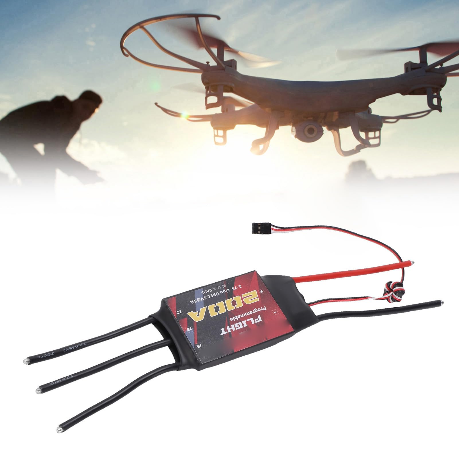 Bezszczotkowy ESC, PCB 200A Elektryczny Regulator Prędkości do Quadcoptera 5A UBEC 2 do 7S LiPo Multirotor