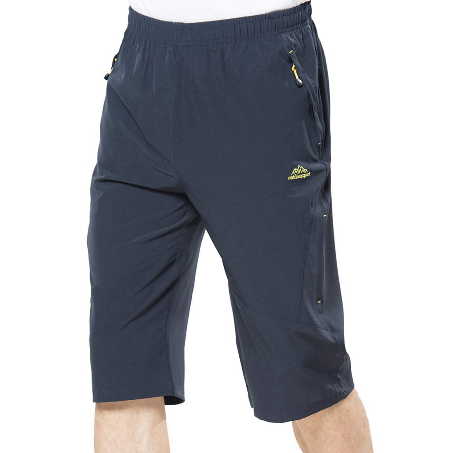 七分丈 パンツ メンズ カジュアル ショートパンツ 吸汗 速乾 短パン トレーニング ハーフパンツ ゴム付 夏 ダークグレー XL