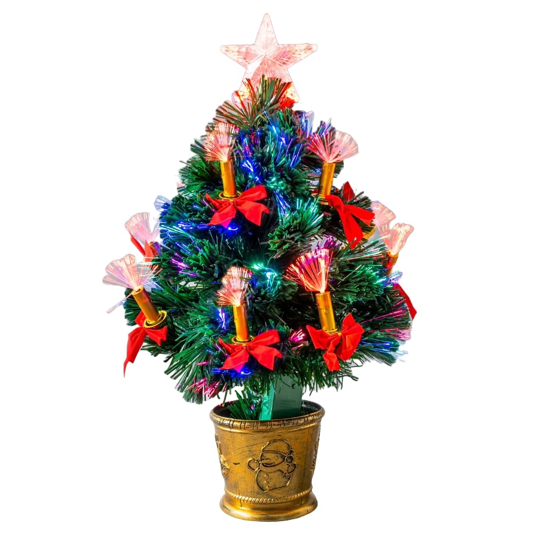 Shatchi Pre-Lit Fibre Optic Christmas Tree - 2ft
