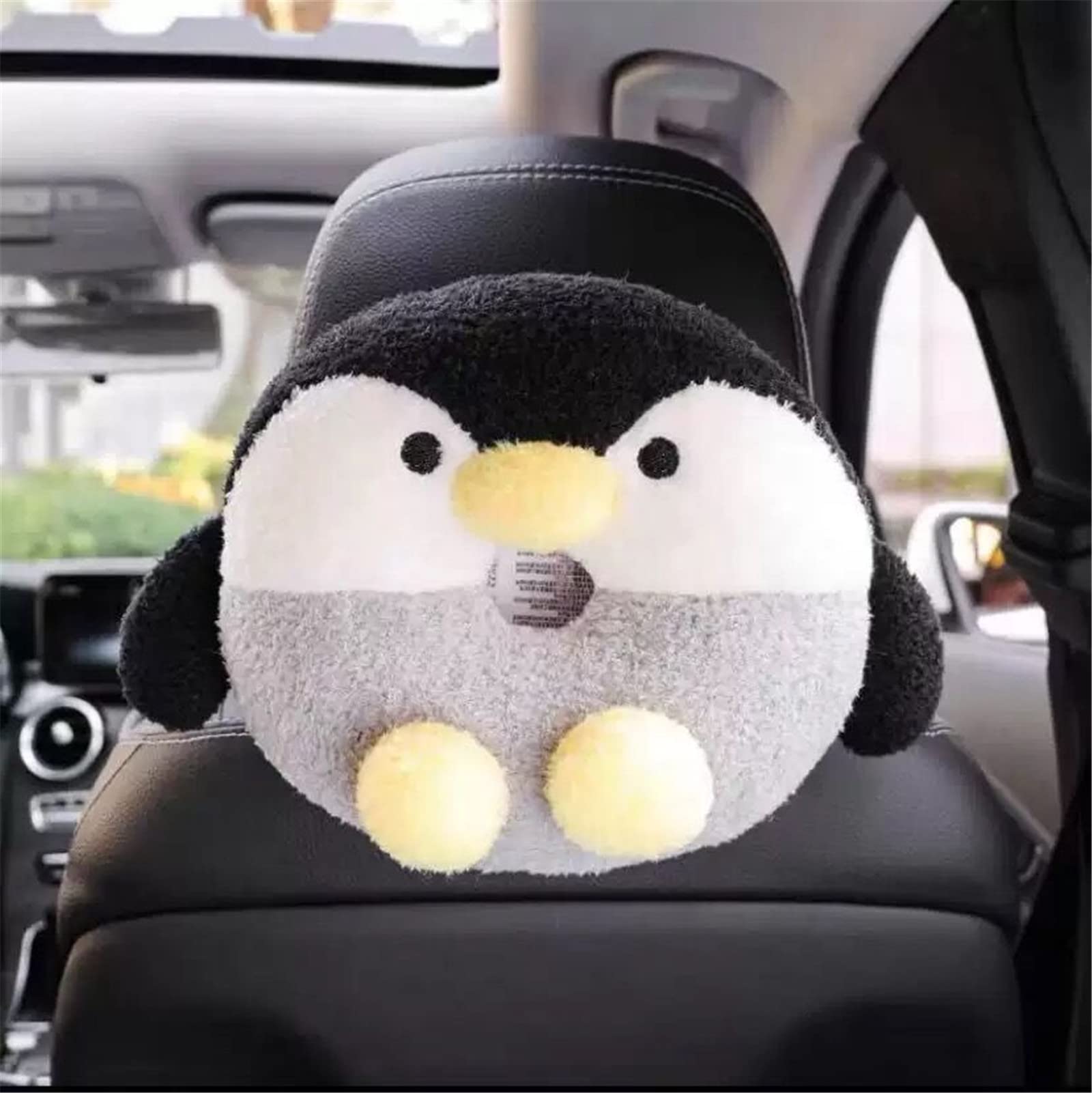 Plüsch Taschentuchbox Pinguin – Hängender Halter Für Auto, 13x29 Cm, Weich & Dekorativ – Inkl. Ring-Schnalle, Leicht Zu Installieren