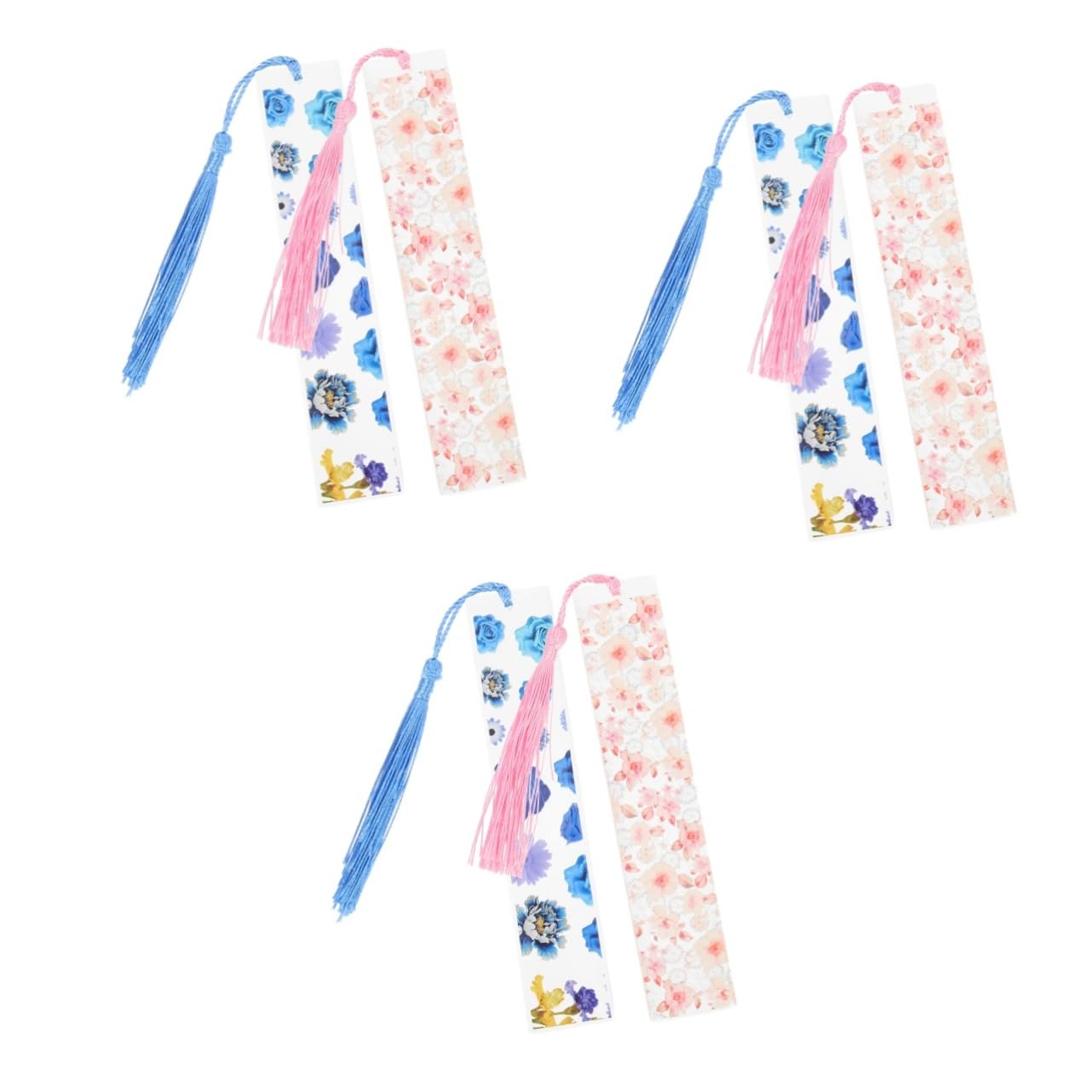 NUOBESTY 6pezzi Segnalibri Resina Con Fiori Essiccati Segnalibri Decorativi Per Studenti Per Lettori e Appassionati Di Libri Dettagli Colorati e Nappine Decorative