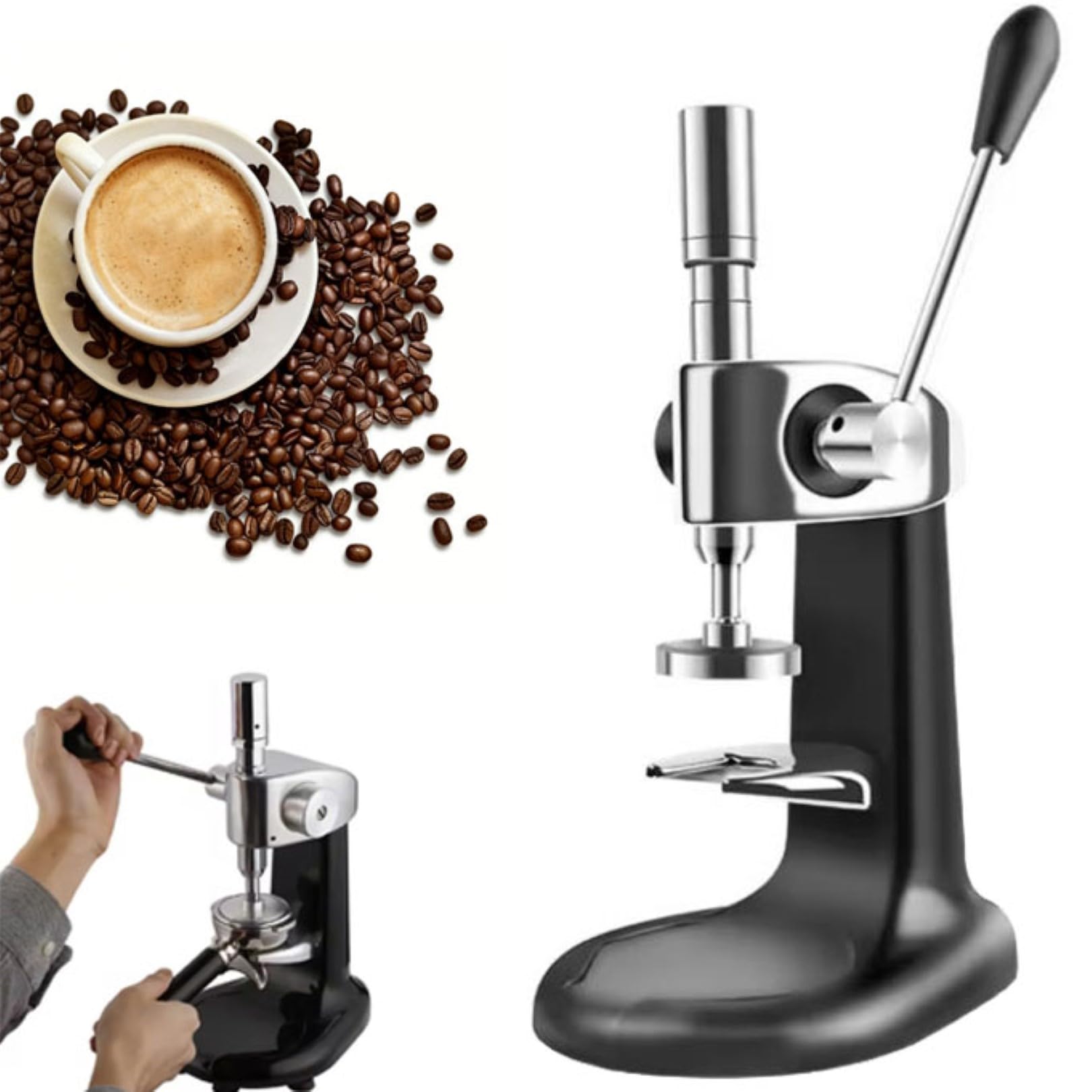 XCSCUK 58mm Stainless Steel Coffee Tamper with Non-Slip Base, Easy to Clean for Home Baristas and Coffee Shops, Perfect for Espresso Brewing