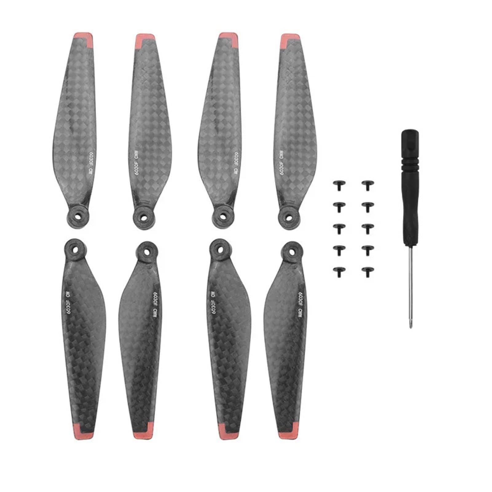 Drone， Hélices en Fibre de Carbone, compatibles avec Les Drones DJI Mini 4 Pro/Mini 3 Pro, pales à Faible Bruit, Accessoires de Remplacement(Black 8pcs)