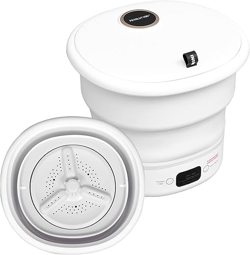 Miniatura 9 de Mini lavadora portátil  Pequeña lavadora plegable para ropa  Para camping, RV, viajes, espacios pequeños (blanco)