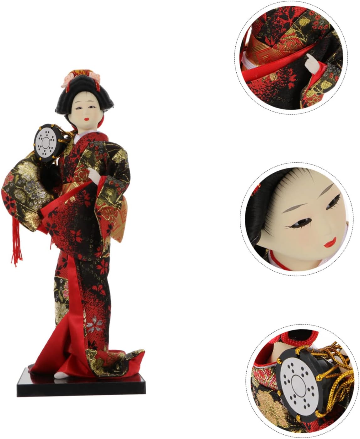 IMIKEYA 1pc Handmade Japanese Doll Kimono Silk Art Folk Craft Figurine Unique Home Decor for Living Room and Bedroom Japanese Traditional Doll