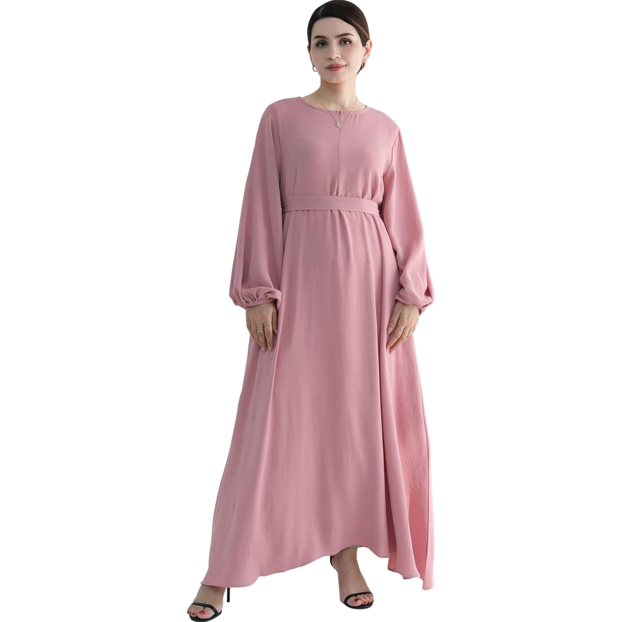 Jazvano Women Classic Abaya Dress Eid Prayer Clothes Dubai Women Robe Islamic Salah Muslim Robe Soft Jilbab