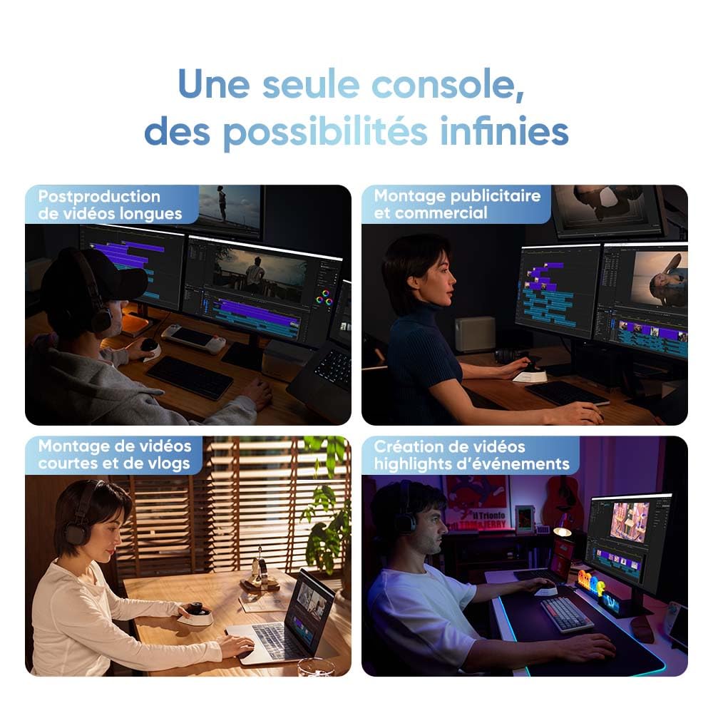 XPPen Pilot Pro Console de Montage Vidéo, Contrôleur avec 100+ Raccourcis Personnalisés