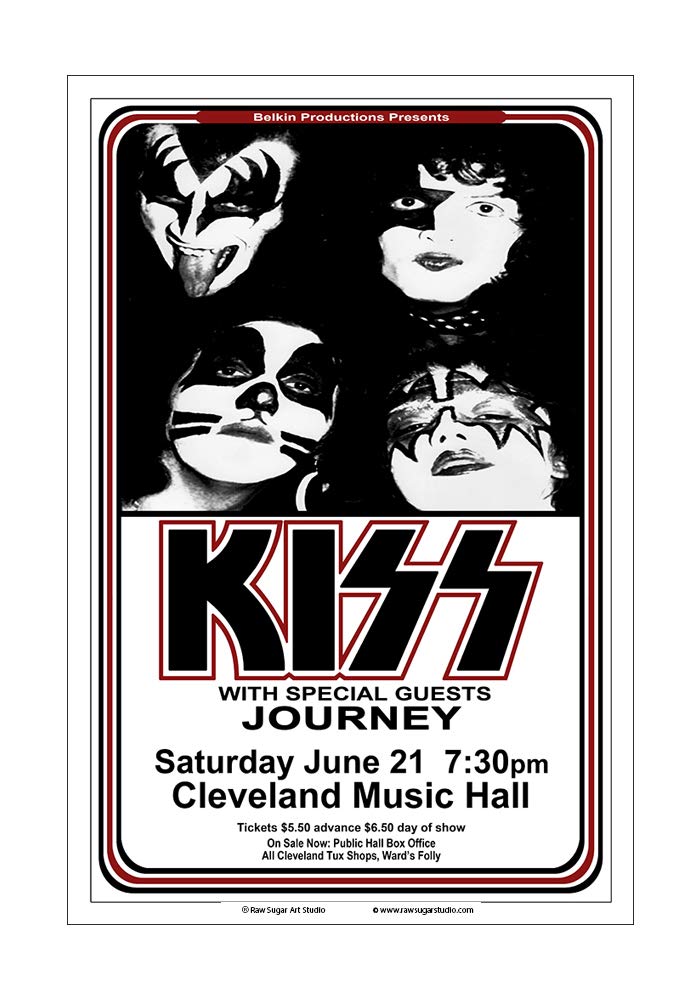 Amazon.com: Raw Sugar Art Studio Kiss/Journey 1975 Cleveland