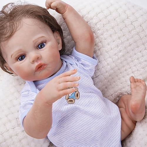 Boneca Bebê Reborn Menino Corpo de Silicone Realista Pintado Original 48cm (Menino Urso 2)