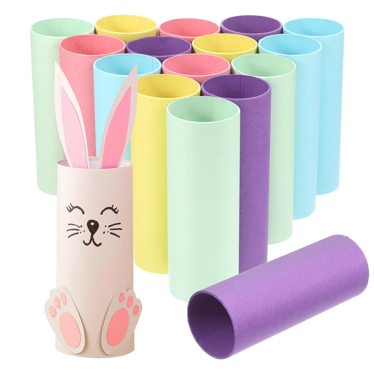Healifty Multicolor 20Pcs Craft Rolls Round Cardboard Tubes Kraft Paper Tubes Empty Toilet Paper Rolls For Diy Arts And Crafts Projects (Mixed Color)