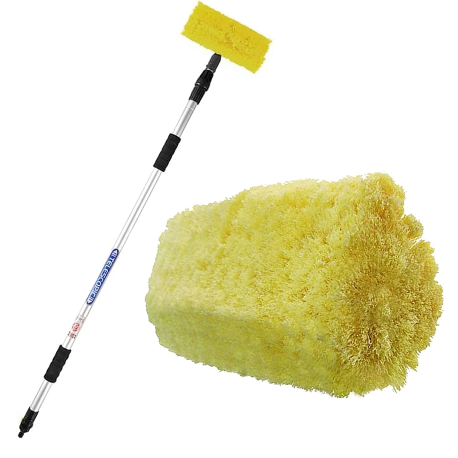 ProPlus 150685 Brosse de Lavage 3D, Manche Télescopique, 2.4 mètres, Jaune/Noir