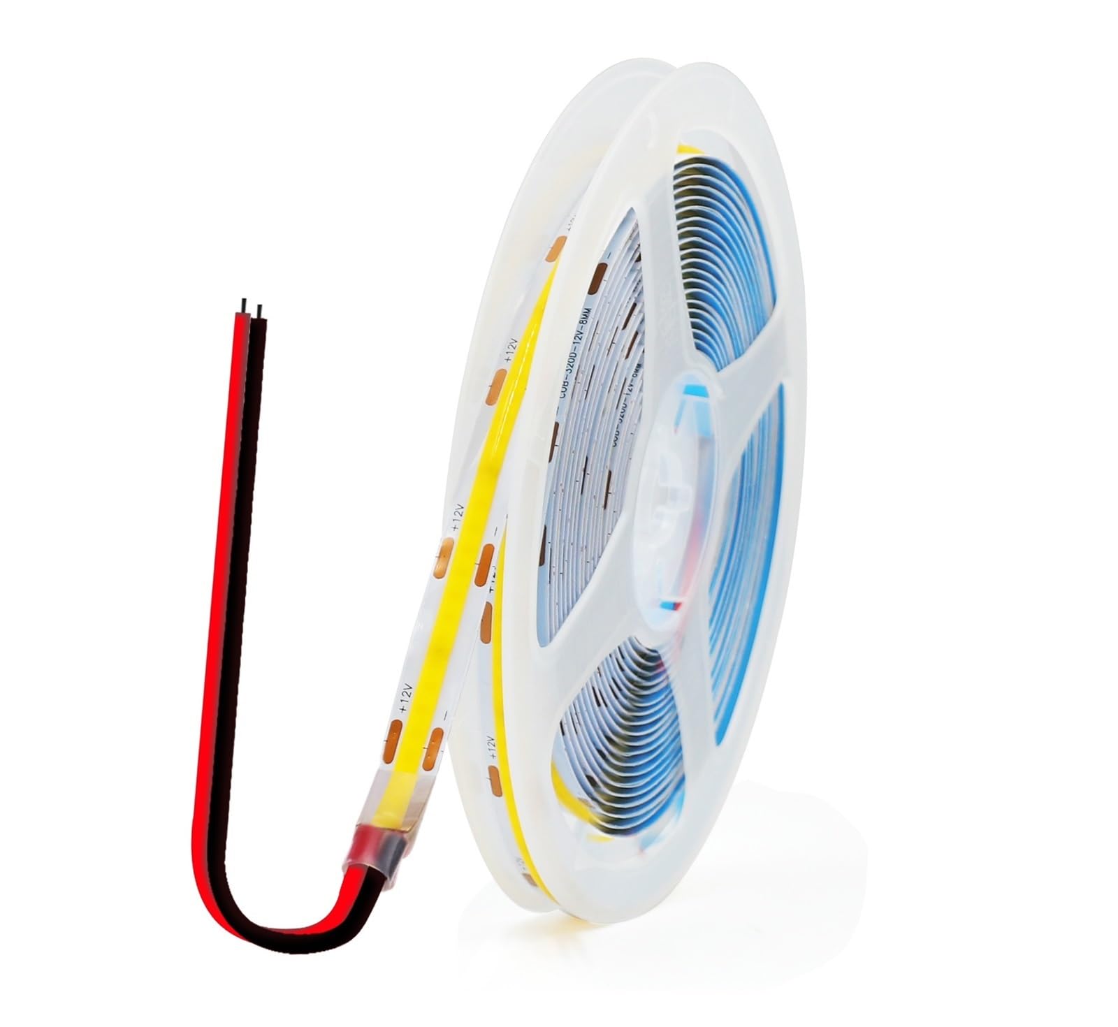 wenwendianzi USB COB LED Strip 3mm 5mm 8mm Width 12V 320LEDs Flexible LED Strip Light with Adhesive High Density Linear Lighting(Warm white,12V 8MM 2PIN WIRE_0.5M)