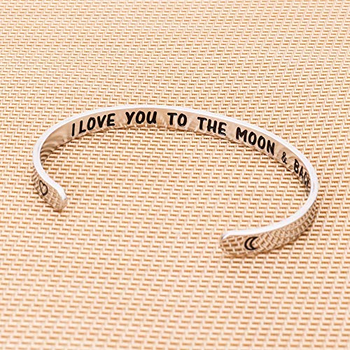 M Mooham Gifts For Her Valentines Day - I Love You To The Moon And Back Bracelets Jewelry Gift For Women Girl, Birthday For Wife Mom Girlfriend, Mothers Day For Granddaughter Daughter Gift #TOP3