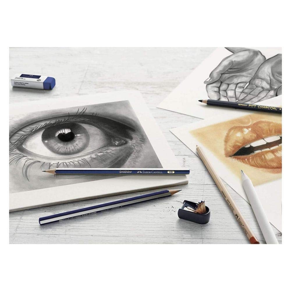 Faber-Castell Klasik Sketch Seti 6 Parça, Goldfaber 2B Kalem, Pitt Monochrome, Pitt Pastel, Karıştırma Kalemi
