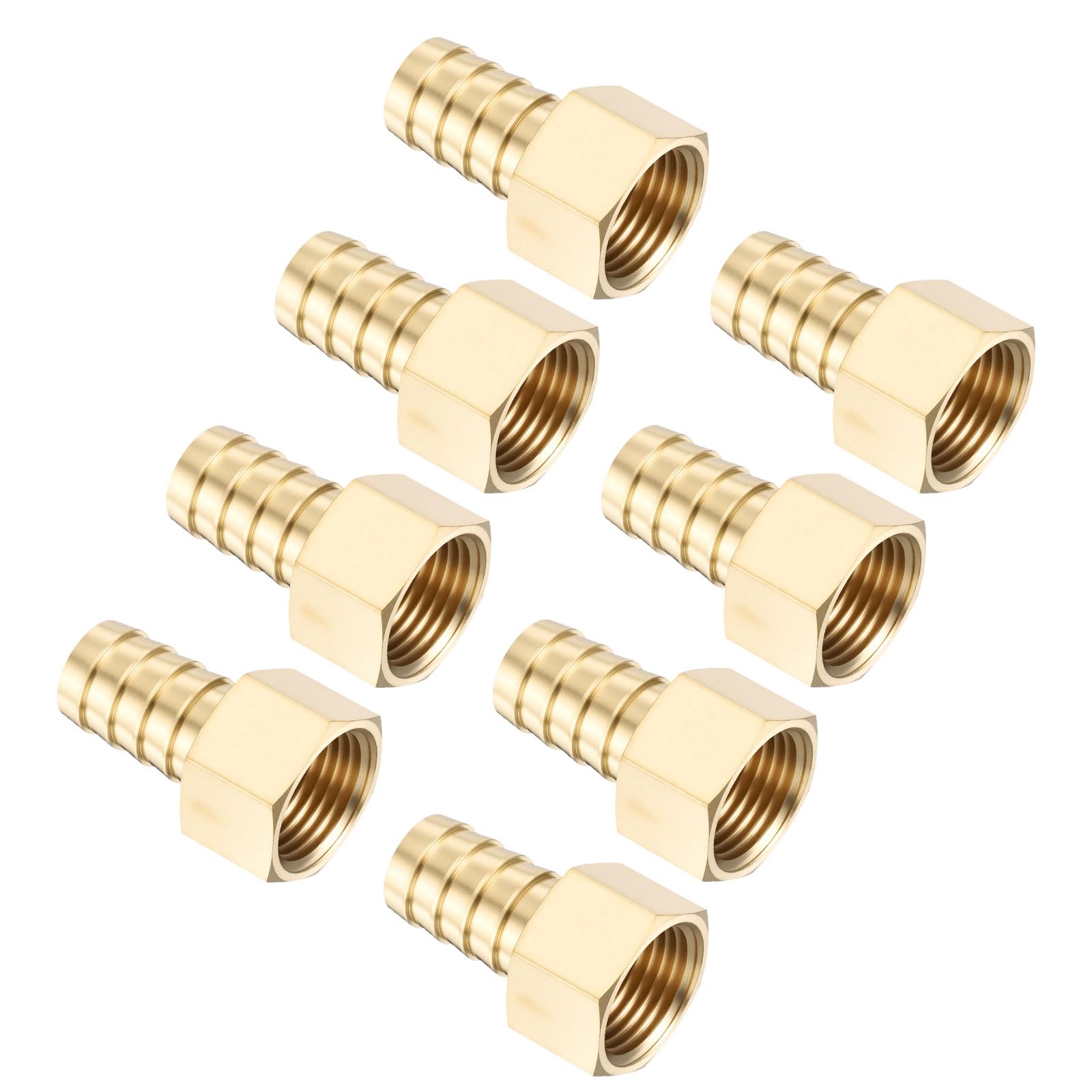 Lot de 8 raccords cannelés en laiton de 1,6 cm vers femelle NPT de | Connecteur adaptateur pour machines domestiques, baignoires de massage et systèmes d'irrigation