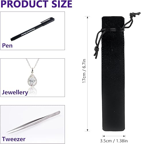 Miniatura 2 de 100 bolsas de terciopelo para bolígrafos con cordón negro, estuche negro para lápices, estuche para bolígrafos, soporte suave para una funda para