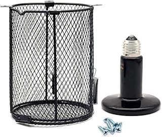 Reptile Lampshade Anti-Scald Heating Lamp Guard 100W 100W Ceramic Lamp & Heater Guard for L Lizards Spider Scorpion Protection