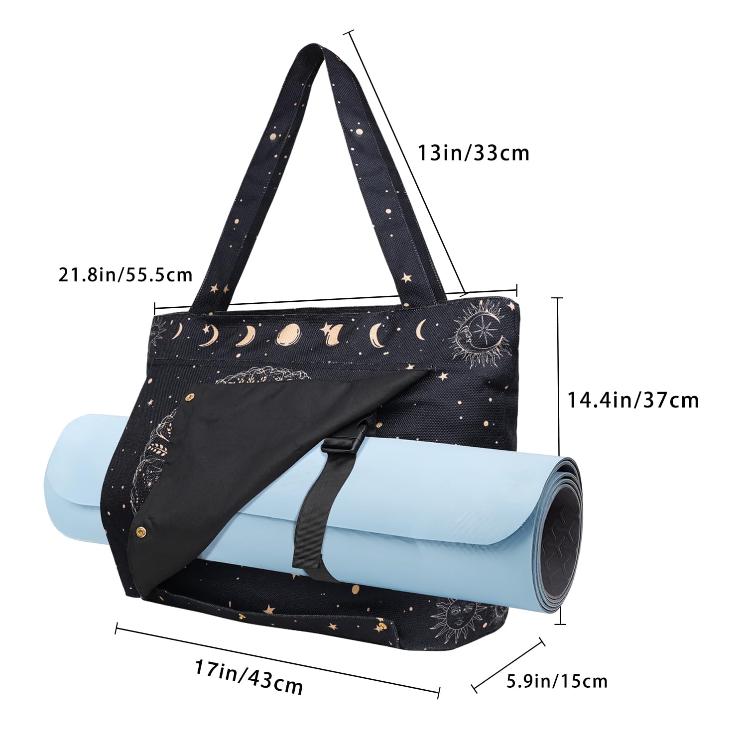 Yoga Mat Bag Yoga Bags and Carriers Fits All Your Stuff Yoga Tote Bag with Zipper Pocket Yoga Mat Carrier Take in Out Mat Easily for Pilates Travel Workout Office Beach and Gym
