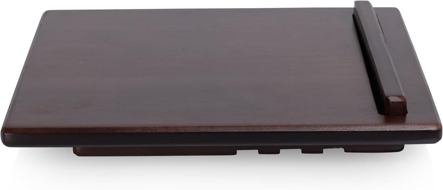 PICNIC TIME Cookbook Tablet Stand, Cook Book Stand with Three Adjustable Positions, Easy to Assemble Recipe Book Holder, Foldable Cookbook Holder for Kitchen Counter, (Stained Parawood)