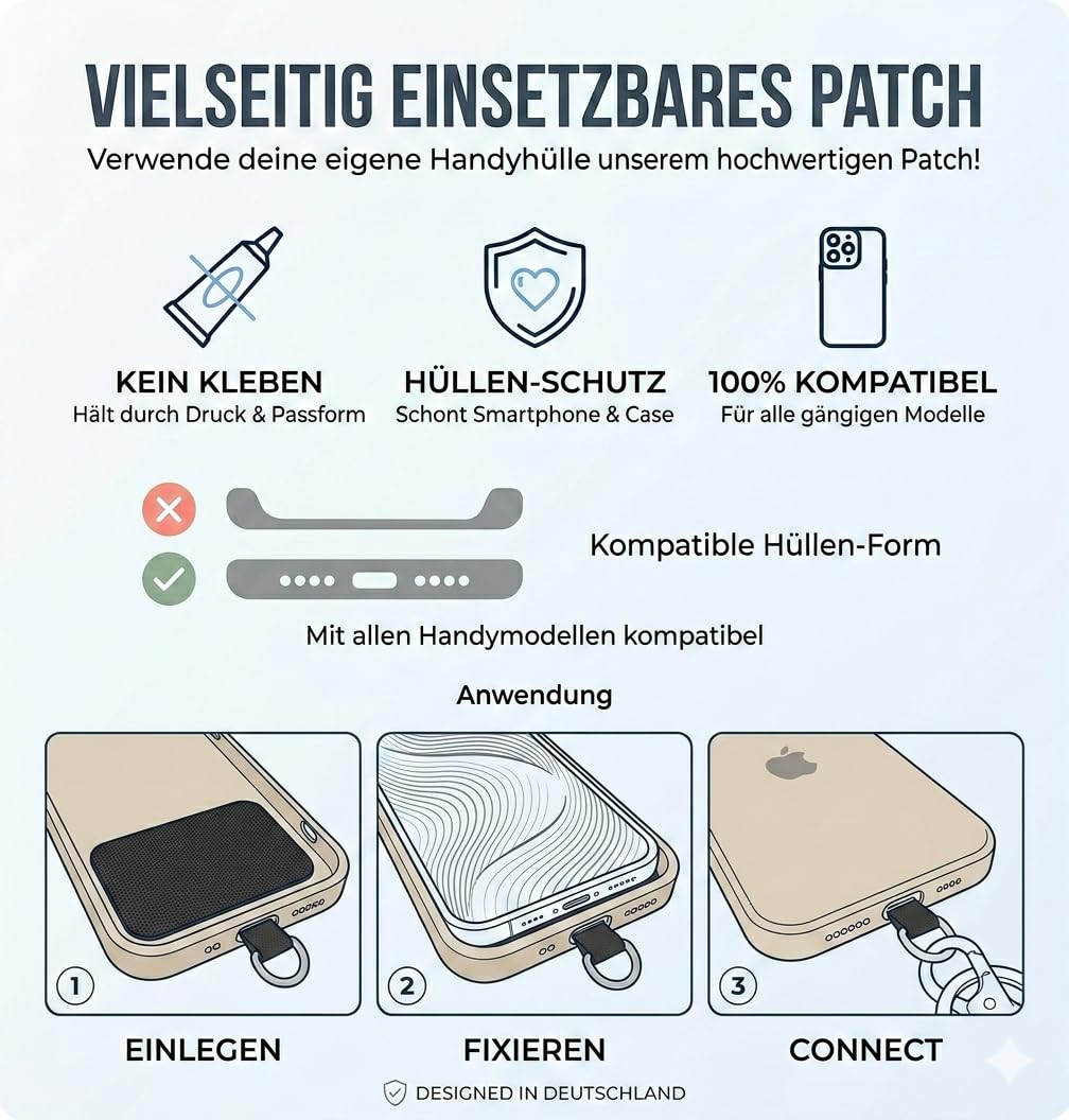 Handykette aus Holzperlen, Universal, Kette, Schlüsselband, Necklace, Lanyard. das Handyband zum Umhängen ist kompatibel mit jedem Handy wie Apple iPhone, Samsung, Xiaomi (Natur B)