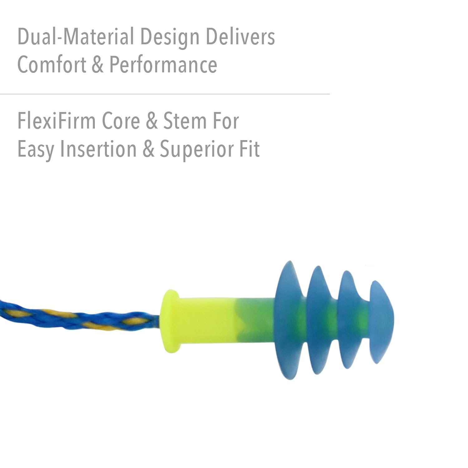 Howard Leight by Honeywell Fusion Corded Reusable Earplugs, 100-Pairs (FUS30-HP) , Blue