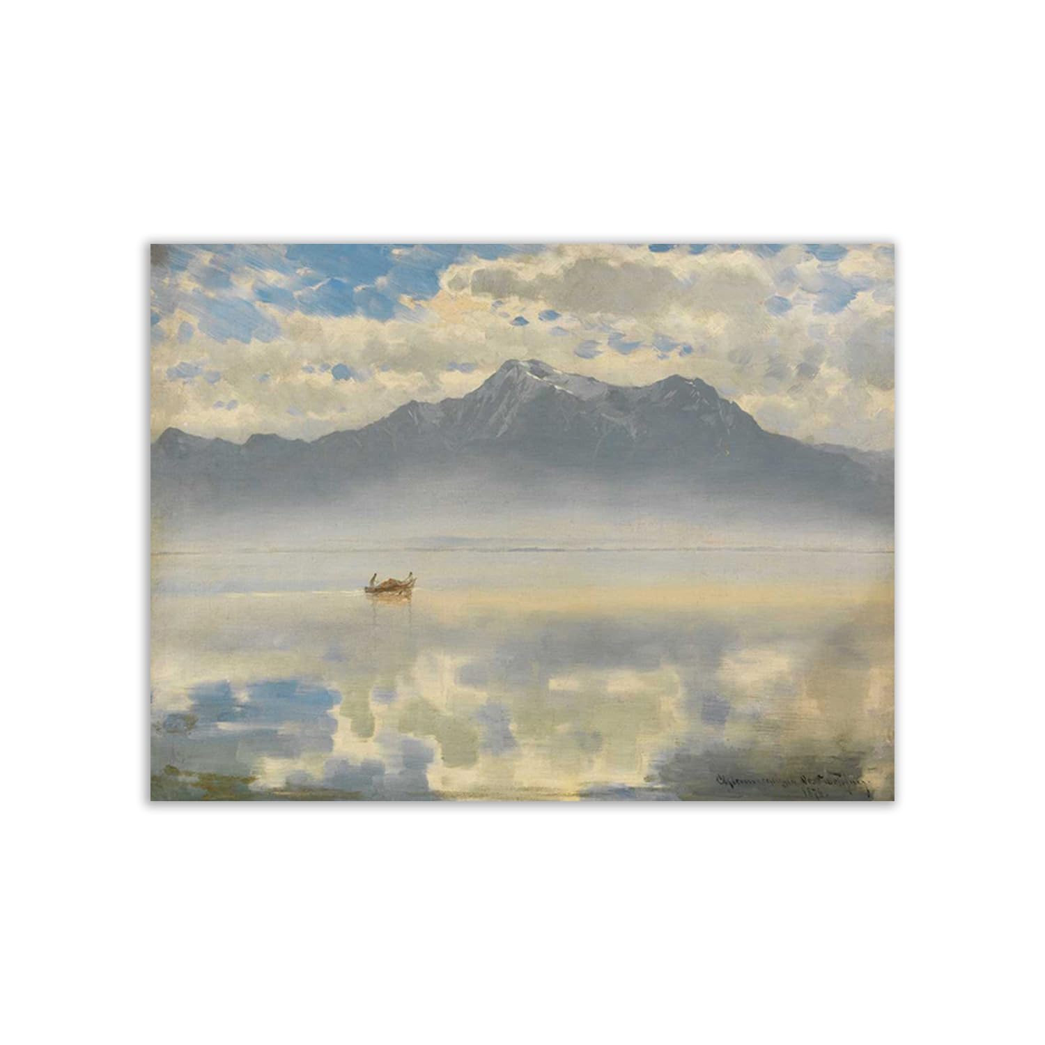 Poster Joseph Wopfner Chiemseespiegel, impression papier poétique pour une ambiance relaxante