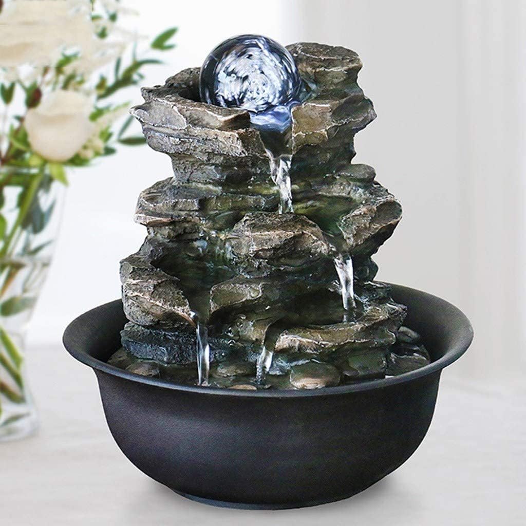 Amazon.co.jp: インテリア卓上噴水 ラミネート樹脂禅屋内噴水ミニ水