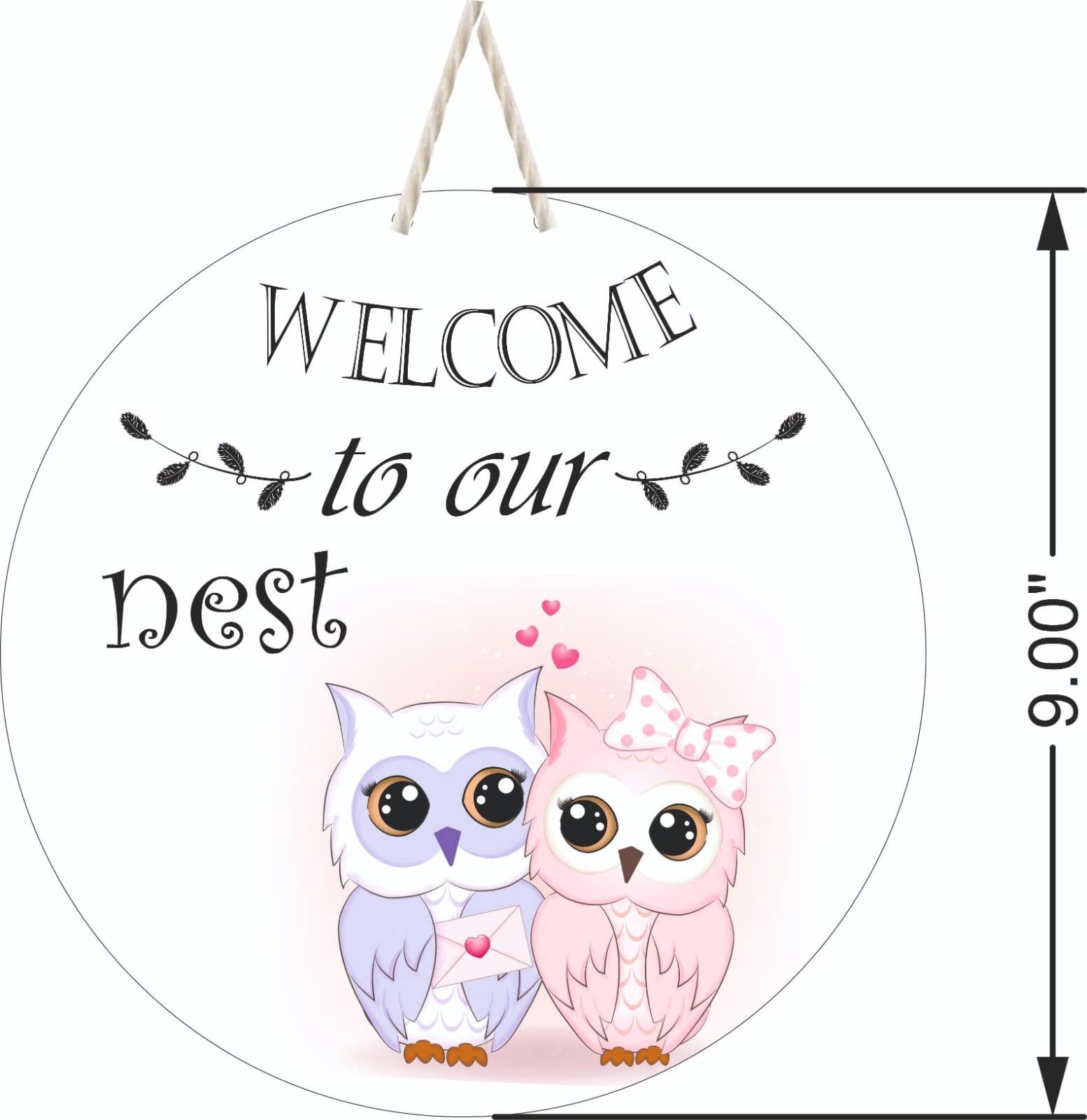 Webelkart® Premium Welcome to Our Nest Printed Wall Hanging/Door Hanging for Home and Living Room-Wooden Wall Sculptures (9 Inches)