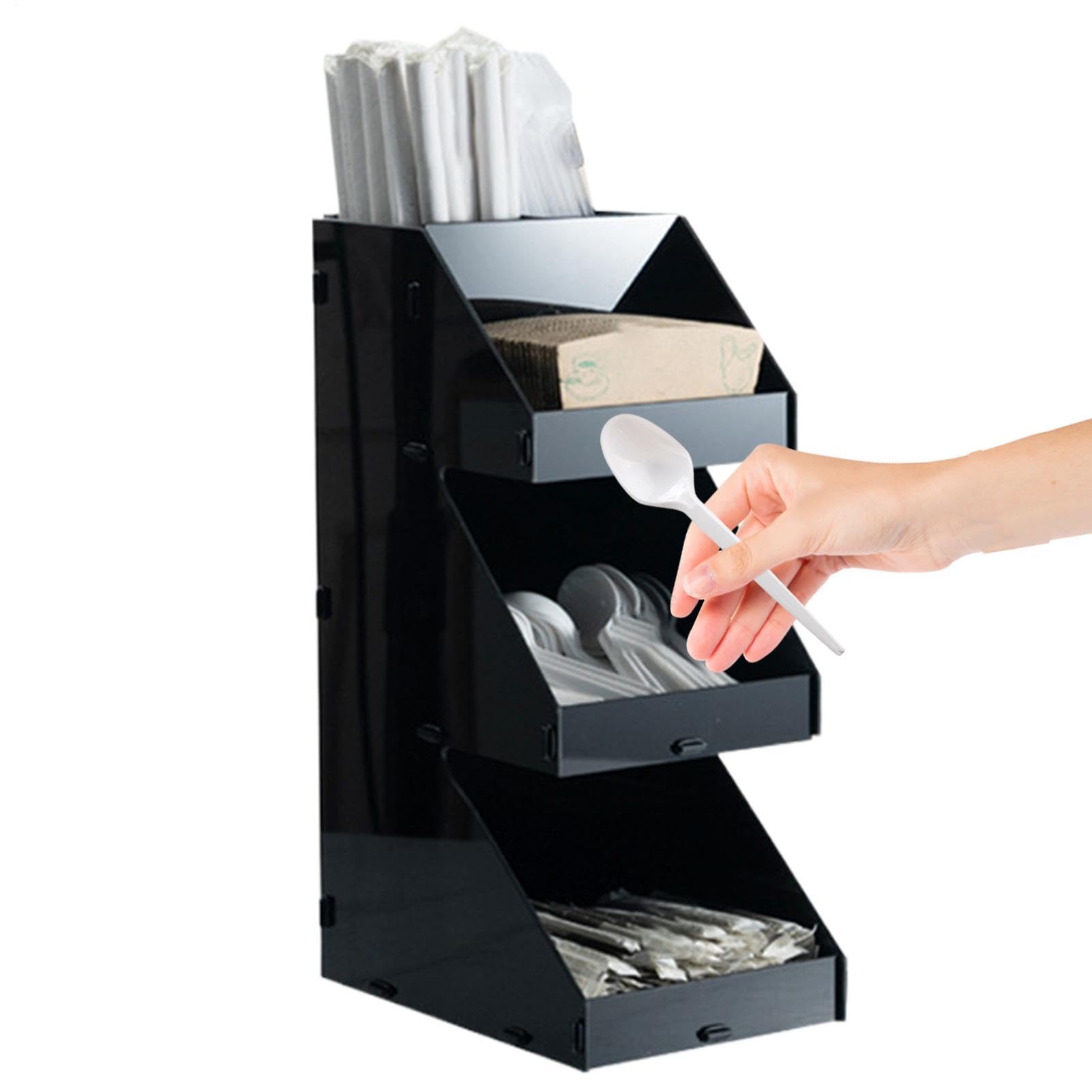 Contenitore per Spezie Espositore a 3 Livelli | Supporto per Organizer Condimenti per Dispensa e Piano Cucina