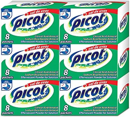 Sal de Uvas Picot, Effervescent Powder Solution, Antacid, 0.17 Oz, 6-Pack of 8 Antacid Packets, 6 Boxes