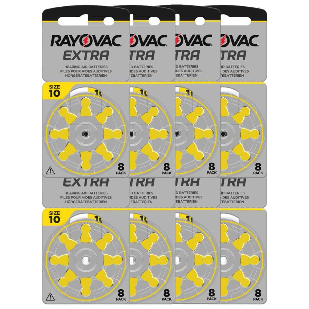 Extra Hearing Aid Batteries 8-Pack – Size 10 (64 Pack + 16 Free) 80 cells for the price of 64! Featuring Sound Fusion™ Technology.