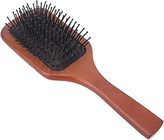Escova de cabelo de remo de uso confortável, escova de desembaraçar cabelo de silicone, massagem do couro cabeludo reduz a queda de cabelo, faia, dentes largos para salão de beleza para todos os tipos de cabelo
