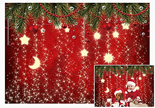 LTLYH 10x8ft Christmas Red Photography Backdrop Christmas Theme Backdrop New Year Decoration Background Family Party Baby Shower Decorations 073…