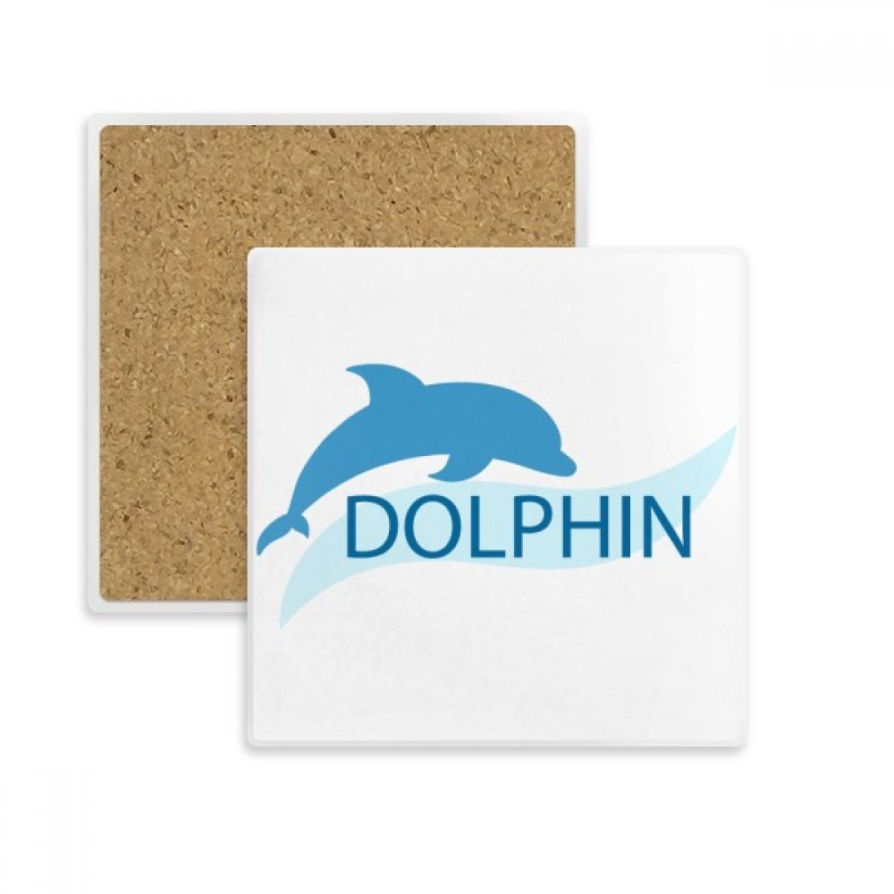 Bleu ocean docile dolphin illustrer place coaster en pierre poreuse