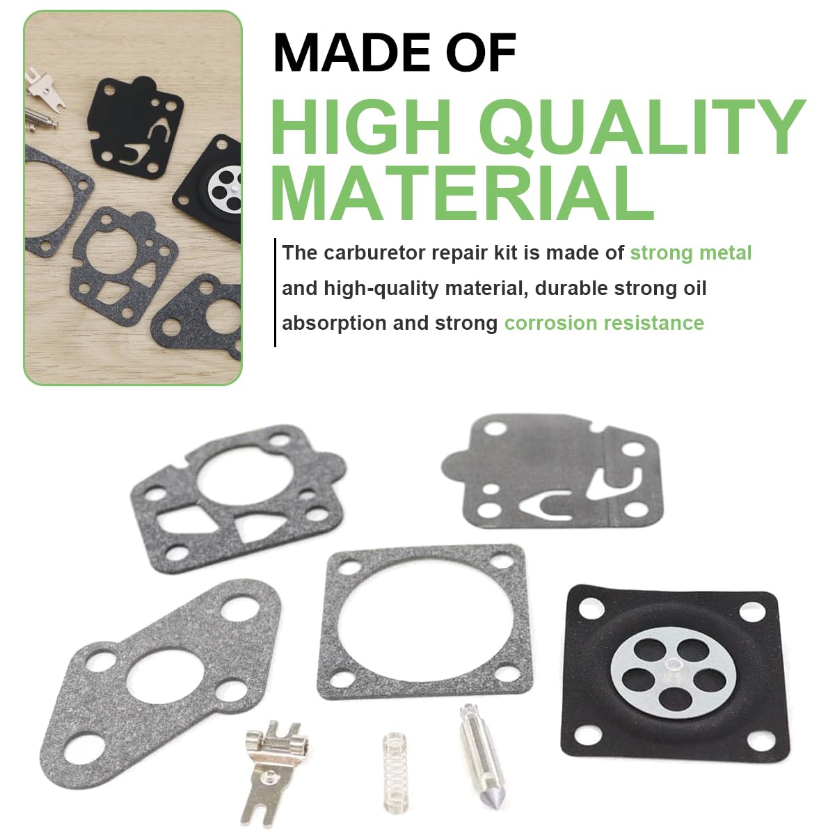 ZAMDOE Kit di revisione del carburatore TD33 da 30 mm, Galleggiante AY, per Kawasaki TD33 TD40 TD43 TD48 CG400 40CC 40-7 decespugliatore per 15001-2525, con Spazzola per la Pulizia delle Candele