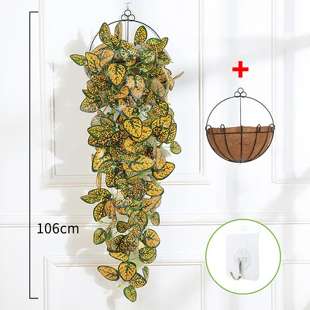 Guirnalda de hiedra artificial, enredadera falsa de 30 pies con hojas de 7 cm para decoración del hogar, cocina, patio, cesta colgante, color verde