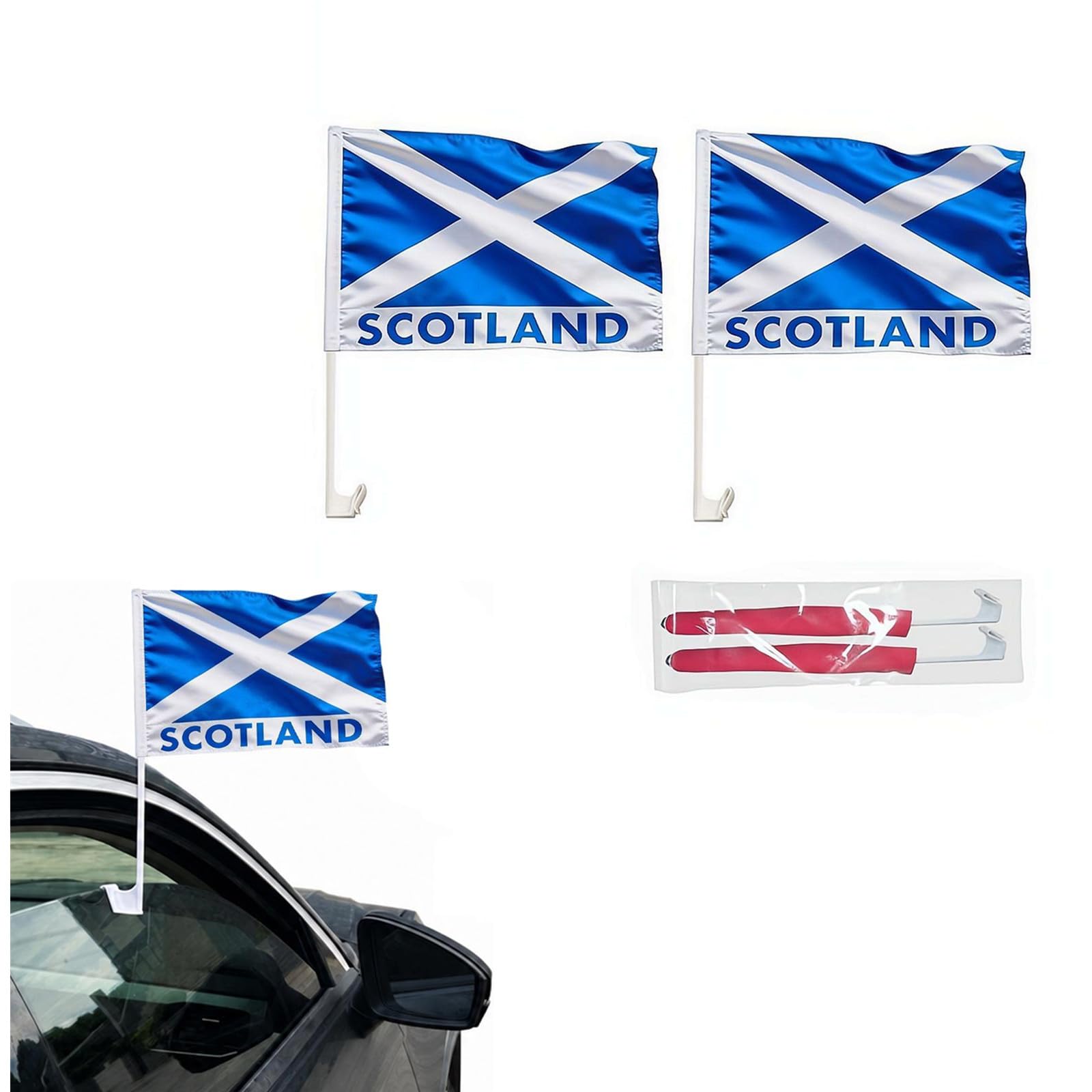 Scotland Car Window Flags, 2026 Football Match Bunting Decorations, Ideal for Football, Rugby, National Events, And Scottish Celebrations