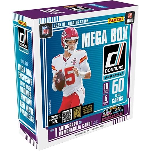 2025–26 Panini Donruss Football Mega Box – Retail Exclusive Parallels & Inserts – NFL Trading Cards – Sealed Retail Mega Box