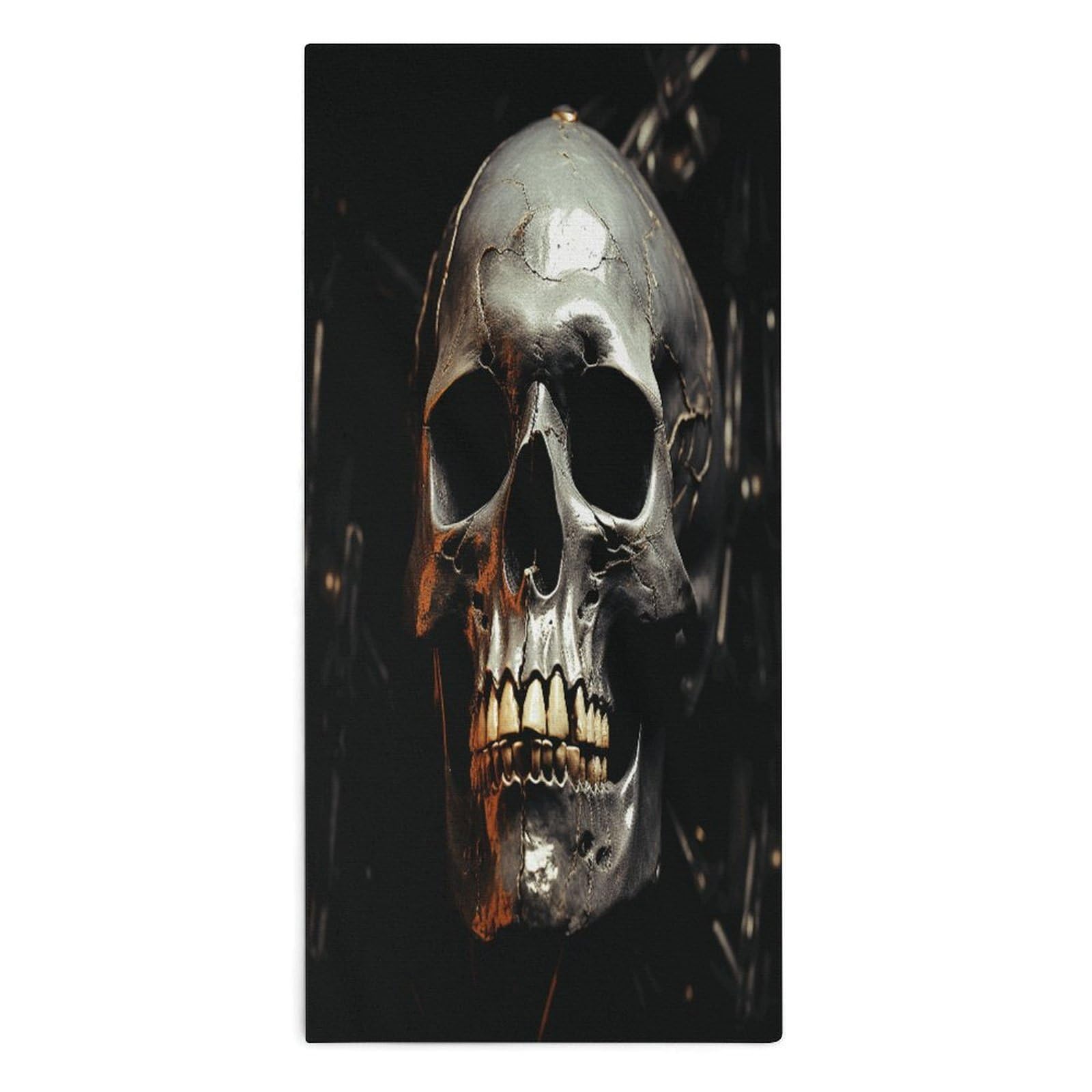 Fodpand Style Eerie Scary Skull Microfiber Towels, Decorative Bath Towel Soft & Lightweight, Hand Towels Multipurpose Use For Bathroom, Pool, Gym, Spa, And Hotel Use