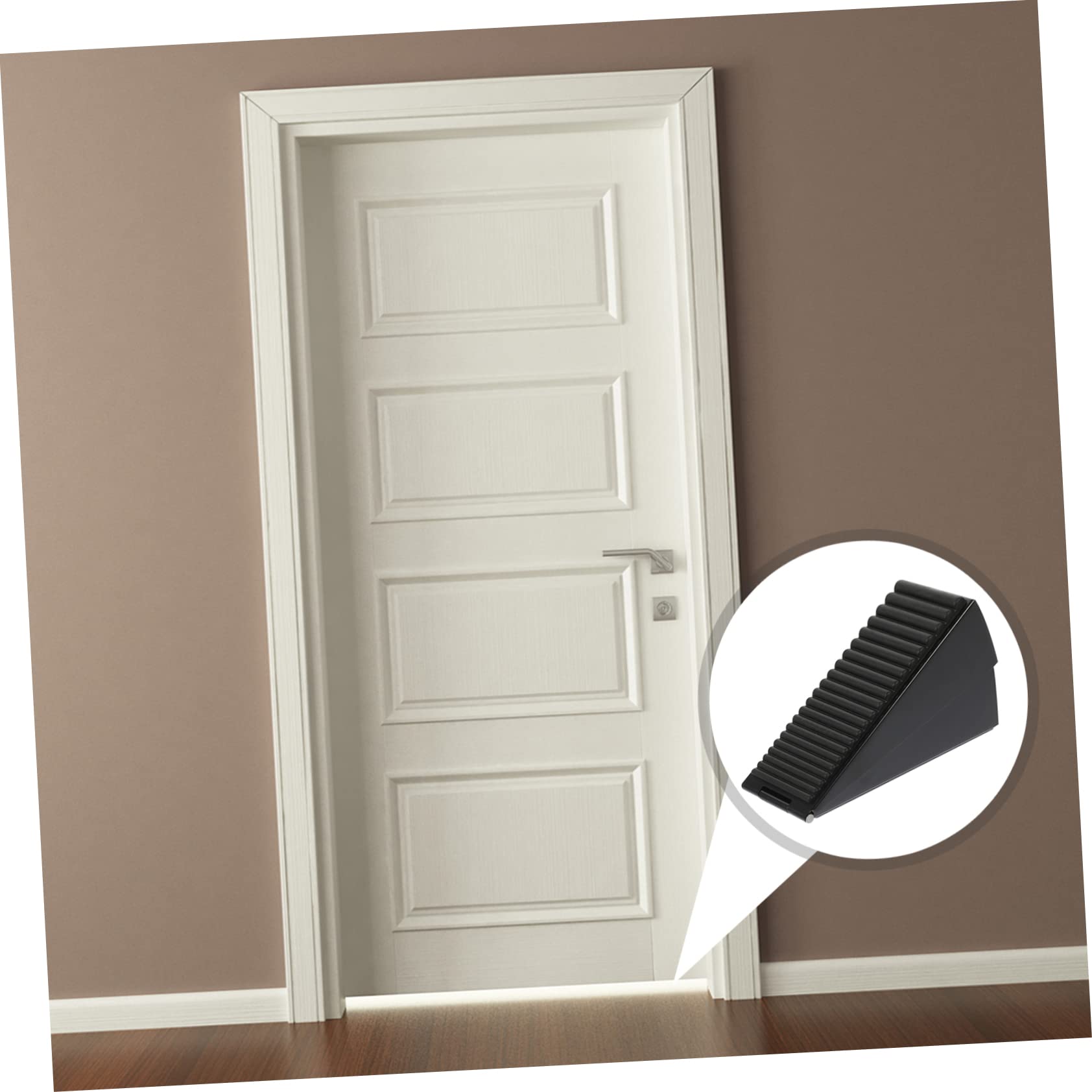 Topes de Puerta, 2 Piezas, Protector Marco, Parachoques, Pared, Tope, Alarma, Corrientes Aire, Hotel, topes sin Perforaciones, Dormitorio(Blackx5pcs,13X8.3X4.8CMx2pcs)