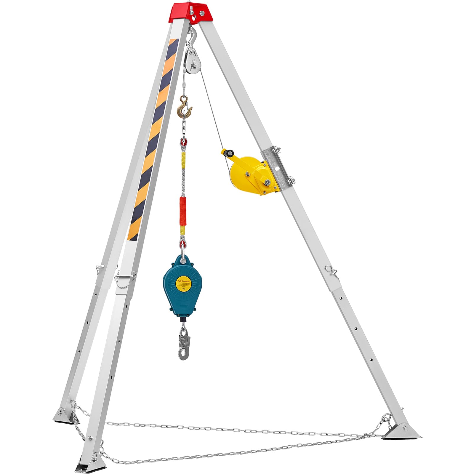 Happybuy Confined Space Tripod Kit, 7' Legs with 98' Cable, 32.8' Fall Protection, 1200 lbs Capacity Winch, Includes Storage Bag