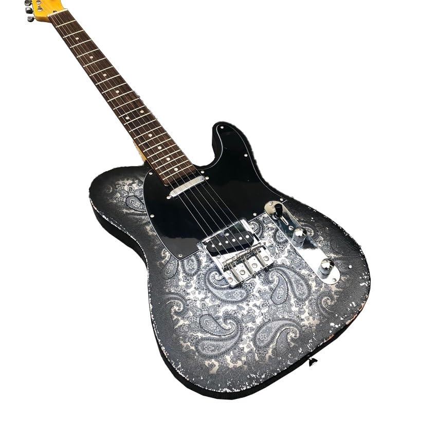 Guitare électrique grise avec touche palissandre pour éliminer les fausses notes