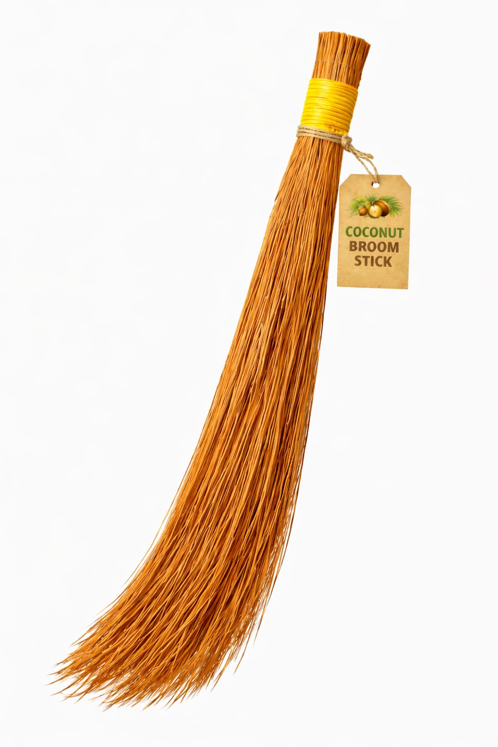 Heavy Duty Coconut Jhadu for Floor Cleaning 95 cm Long Coconut Broom Strong Durable Natural Coconut Fiber Broom Stick Bamboo Handle 210 Gram Eco Friendly 1 Pc-image-24