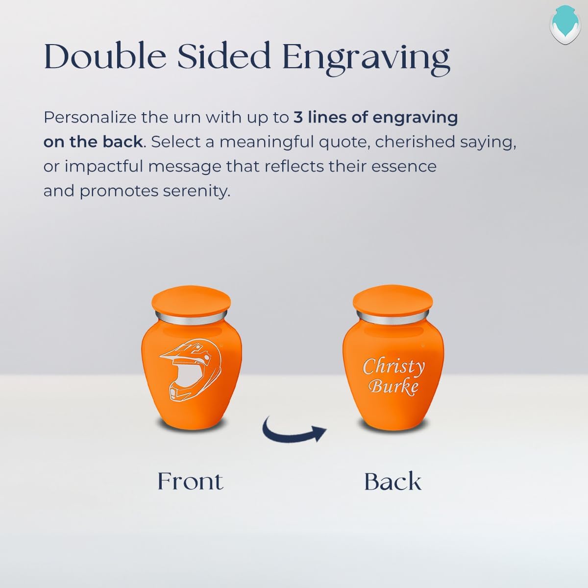 Geturns Embrace Keepsake Personalized Dirtbike Cremation Urns for Human Ashes I Burnt Orange Funeral Urn for Men and Women with Double Side Engraving I 3.5 lbs