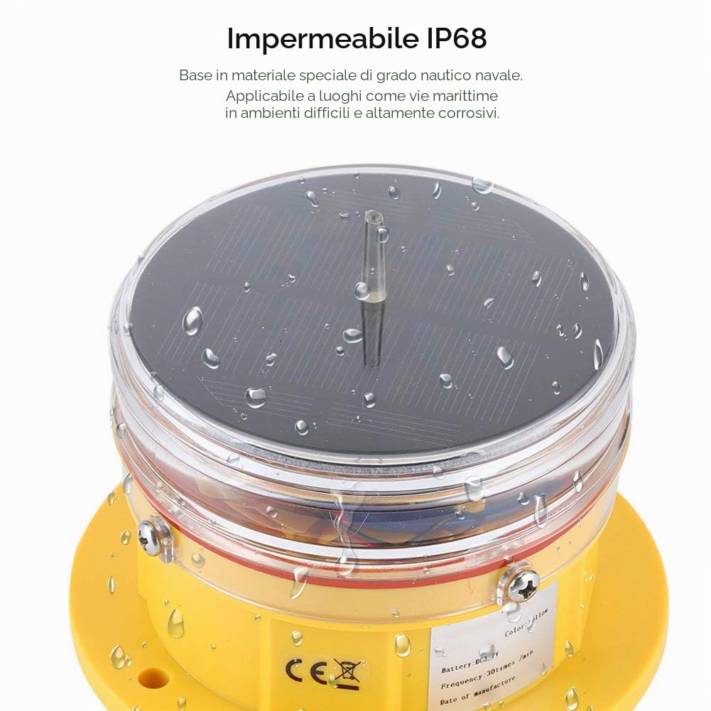 Illuminazione a 360 ° di sicurezza a chiatta per pontile marino per navi a LED impermeabile a luce solare IP68 impermeabile