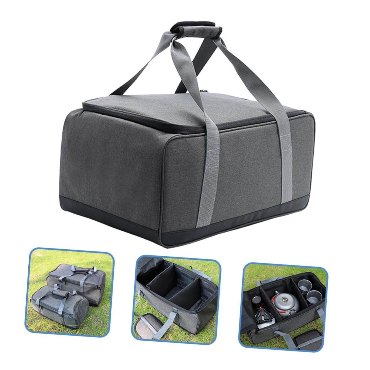 ibasenice Borsa Porta Utensili Campeggio Resistente con Manico Custodia Capiente per Fornello e Pentole Outdoor Sacchetto Pratico e Durevole per Trasporto e Conservazione
