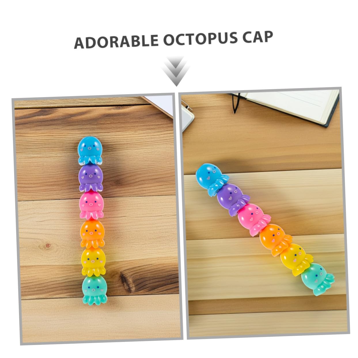 Angoily 2 Set Mini Evidenziatori Fluorescenti Polpo Design Impilabile e Compatto Penne Colorate per Studenti e Scrittura Scuola e Ufficio