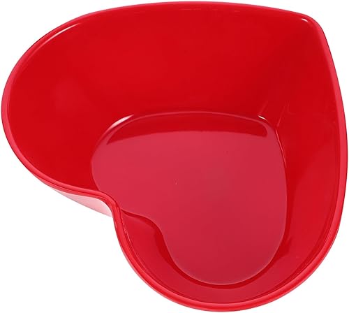 Cabilock Cuencos de cereales - Tazones de frutas, ensaladas y postres en forma de corazón, melamina tazas de aperitivos y condimentos, color rojo