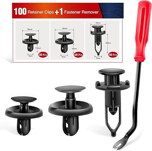 Miniatura 2 de Nilight 100 clips de retención de automóvil de 0276in 0354in tipo empuje clips de remache de sujeción de parachoques para Lexus Toyota GM 1